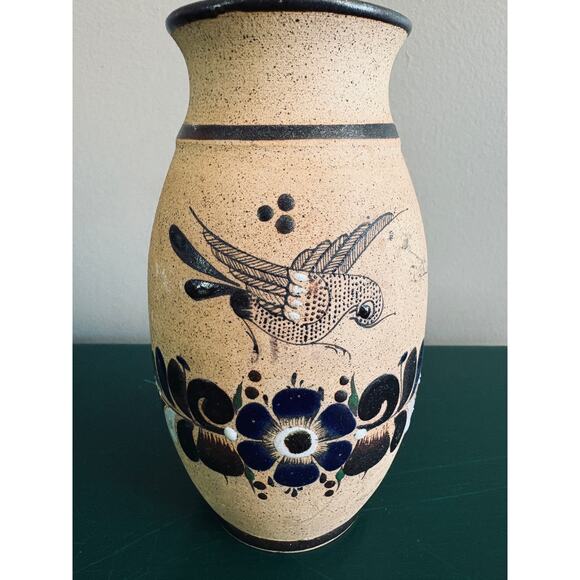 Mid Century Mexico Vase - Bird and Flowers Vase - Signed - Picture 7 of 7